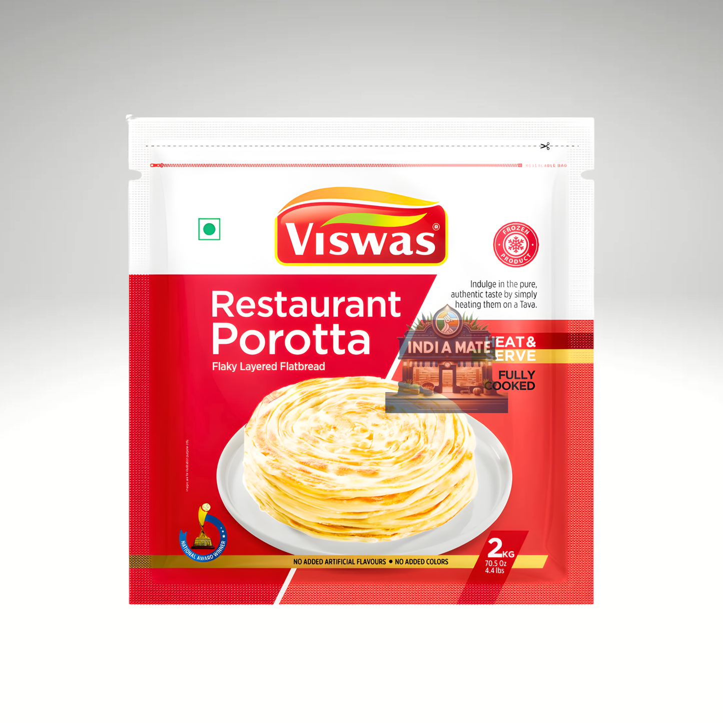 Viswas Restaurant Porotta – Soft, Flaky Kerala-Style Layered Porotta.