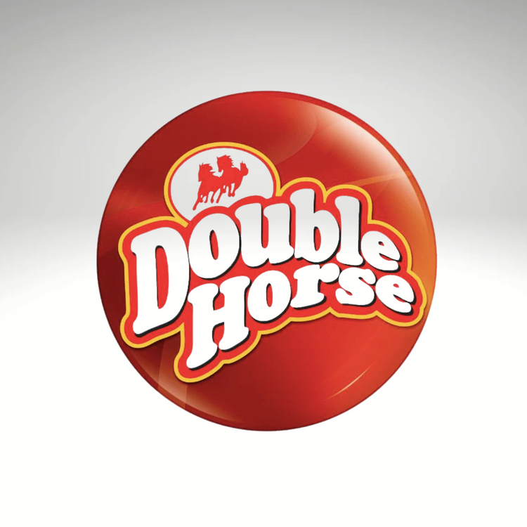 Double Horse logo featuring a bold, circular design with two horse heads, symbolizing quality and tradition in Indian food products.