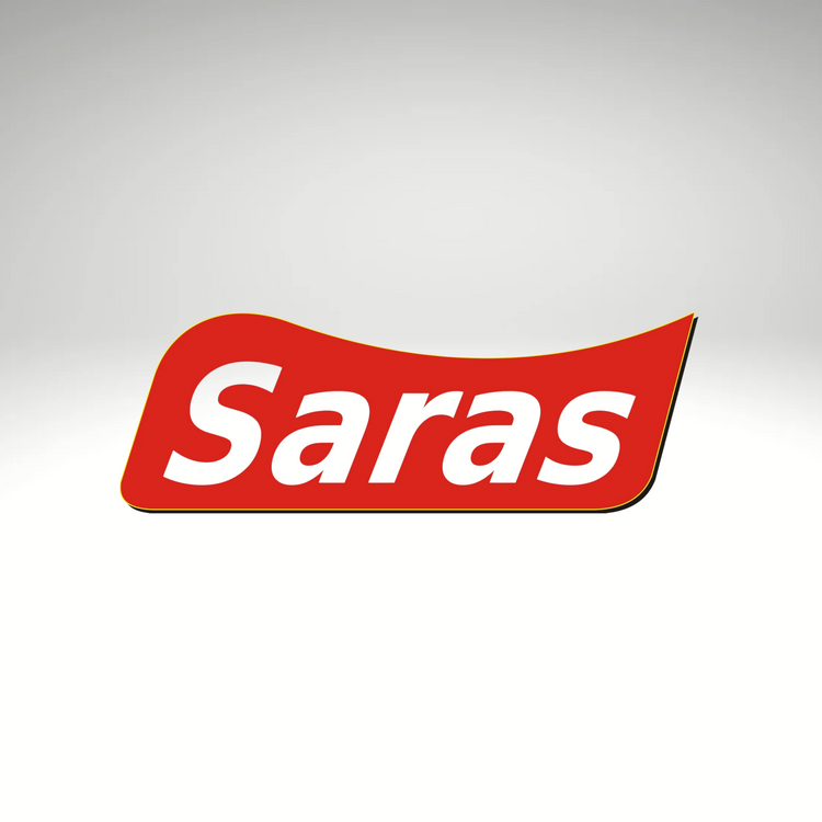 Saras logo - A distinctive emblem representing the Saras brand, known for its authentic Indian food products.