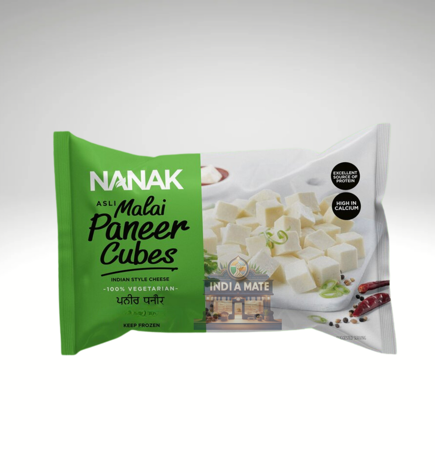 Nanak Paneer in premium packaging, offering fresh, soft, and creamy Indian cheese, perfect for a variety of delicious South Asian dishes.