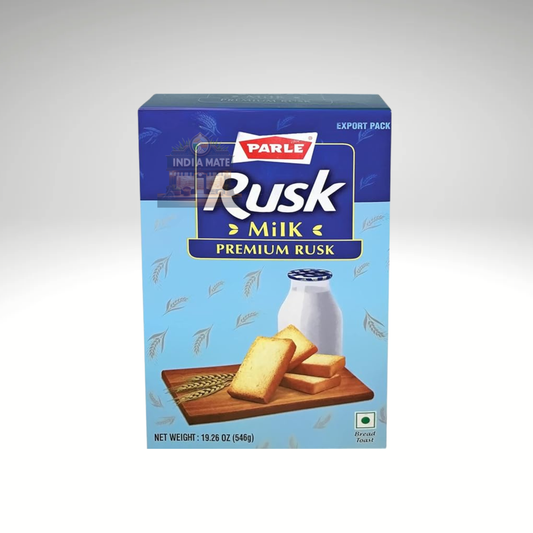 Parle Premium Milk Rusk pack – crispy twice-baked toast enriched with milk solids perfect for tea time.