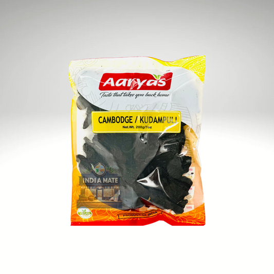 Aaryas Cambodge kudampuli Malabar tamarind dried fruit for Kerala fish curry