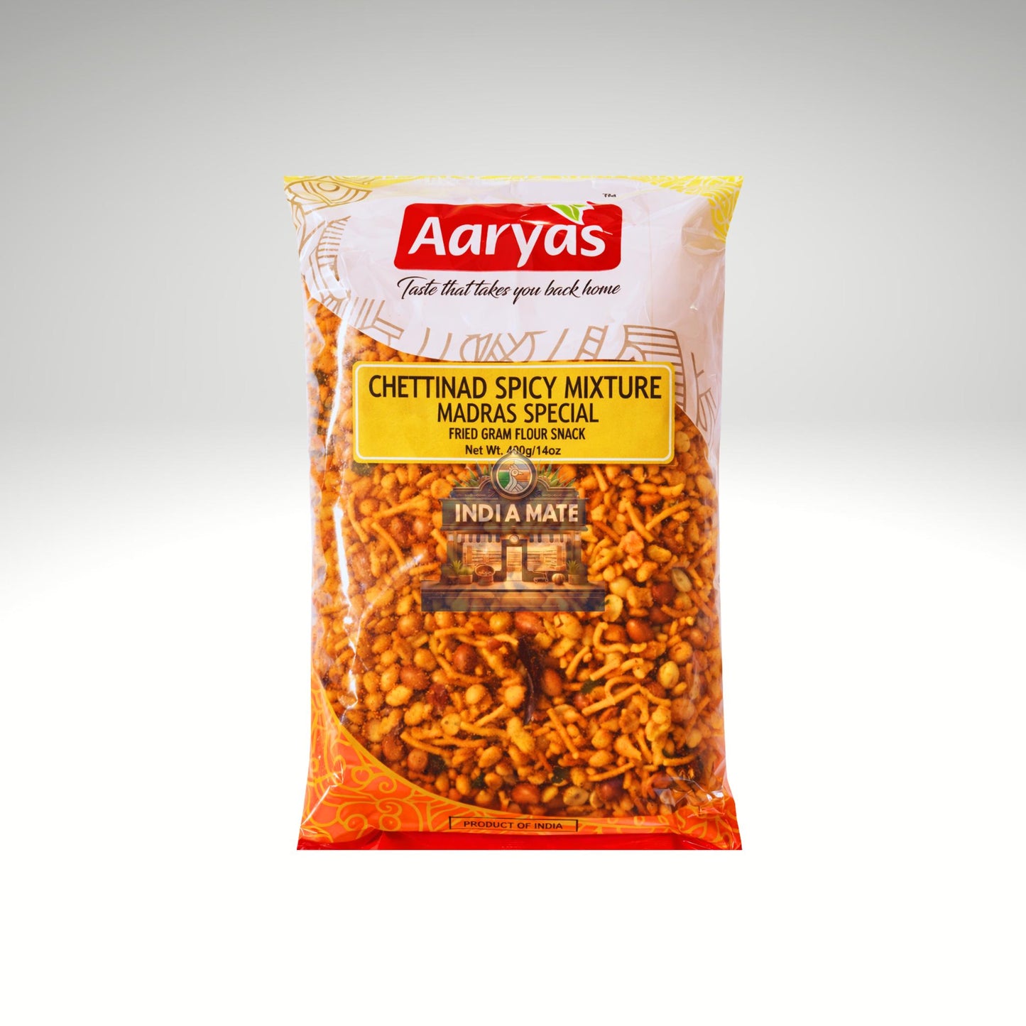Aaryas Chettinad Spicy Mixture crunchy and spicy South Indian snack.