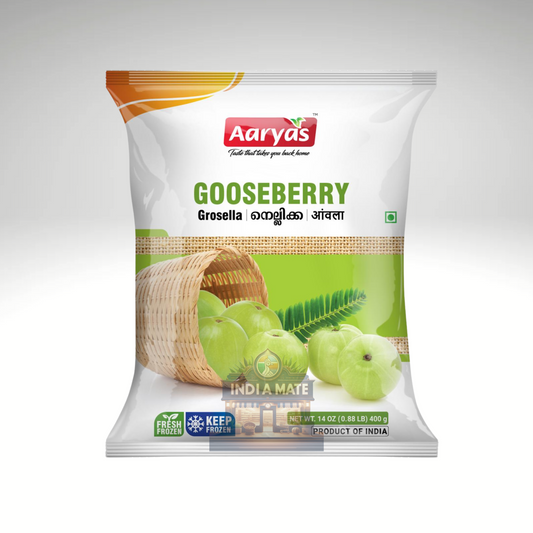 Aaryas Frozen Gooseberries (നേല്ലിക്ക) – Premium Indian Amla, 400g pack