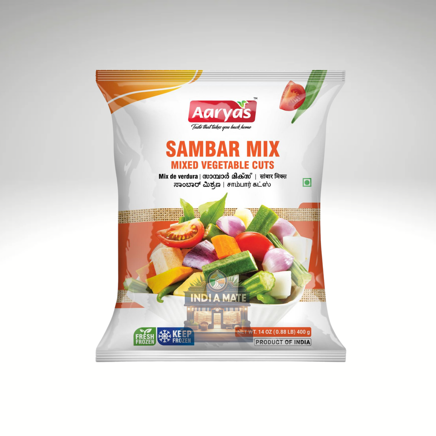 Aaryas Sambar Mix ready-to-cook South Indian sambar powder blend.
