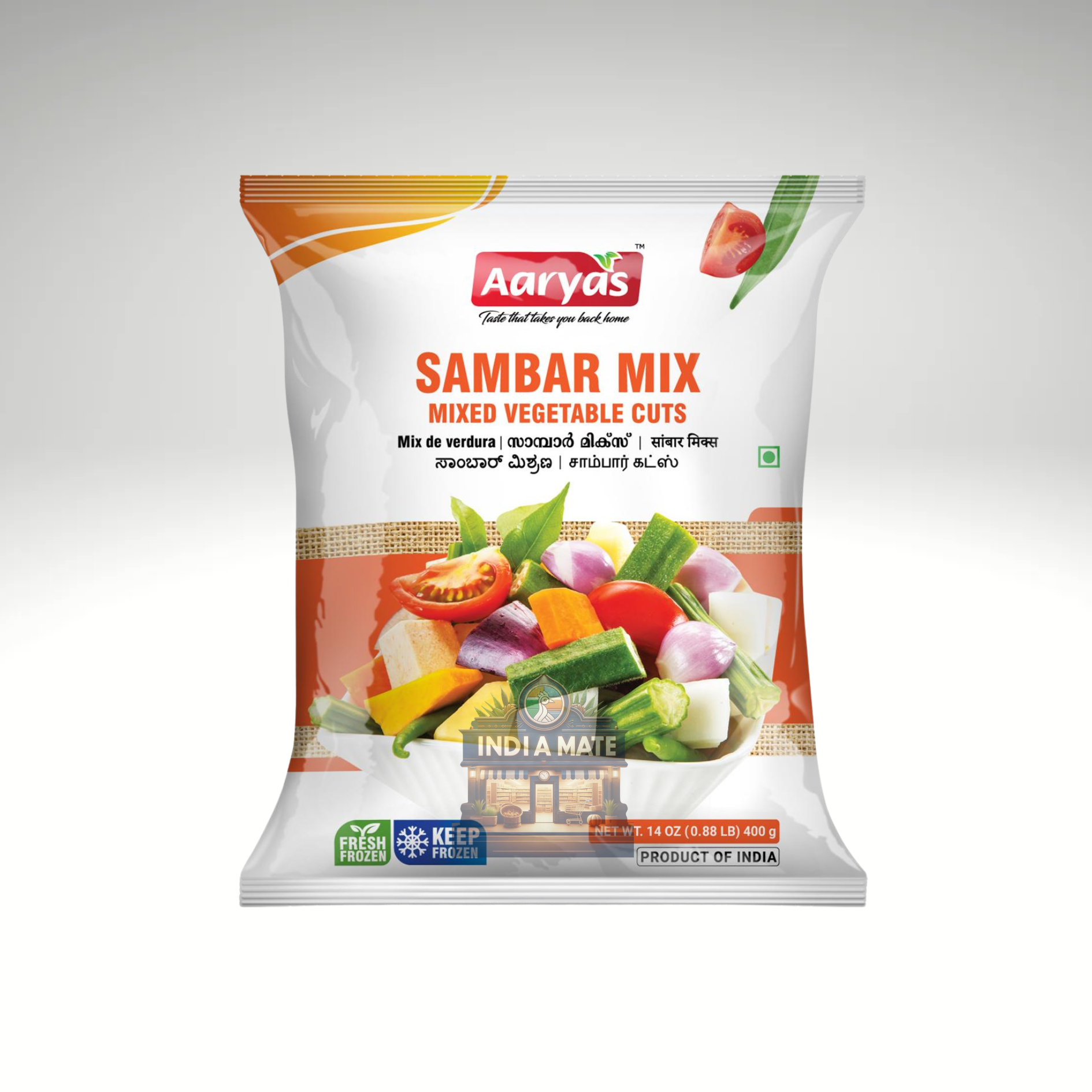 Aaryas Sambar Mix ready-to-cook South Indian sambar powder blend.