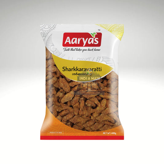 Aaryas Sharkkaravaratti – Traditional Kerala jaggery-coated banana chips


