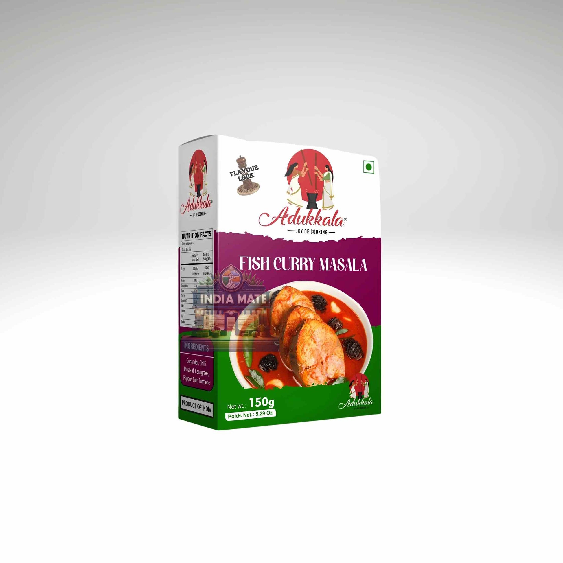 Box of Achukkala Fish Curry Masala on a white background.