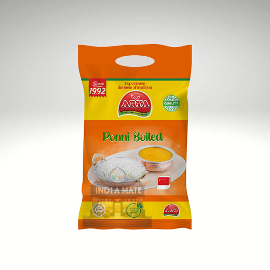 Arya Ponni Boiled Rice from IndiaMate, showcasing premium grains of rice.