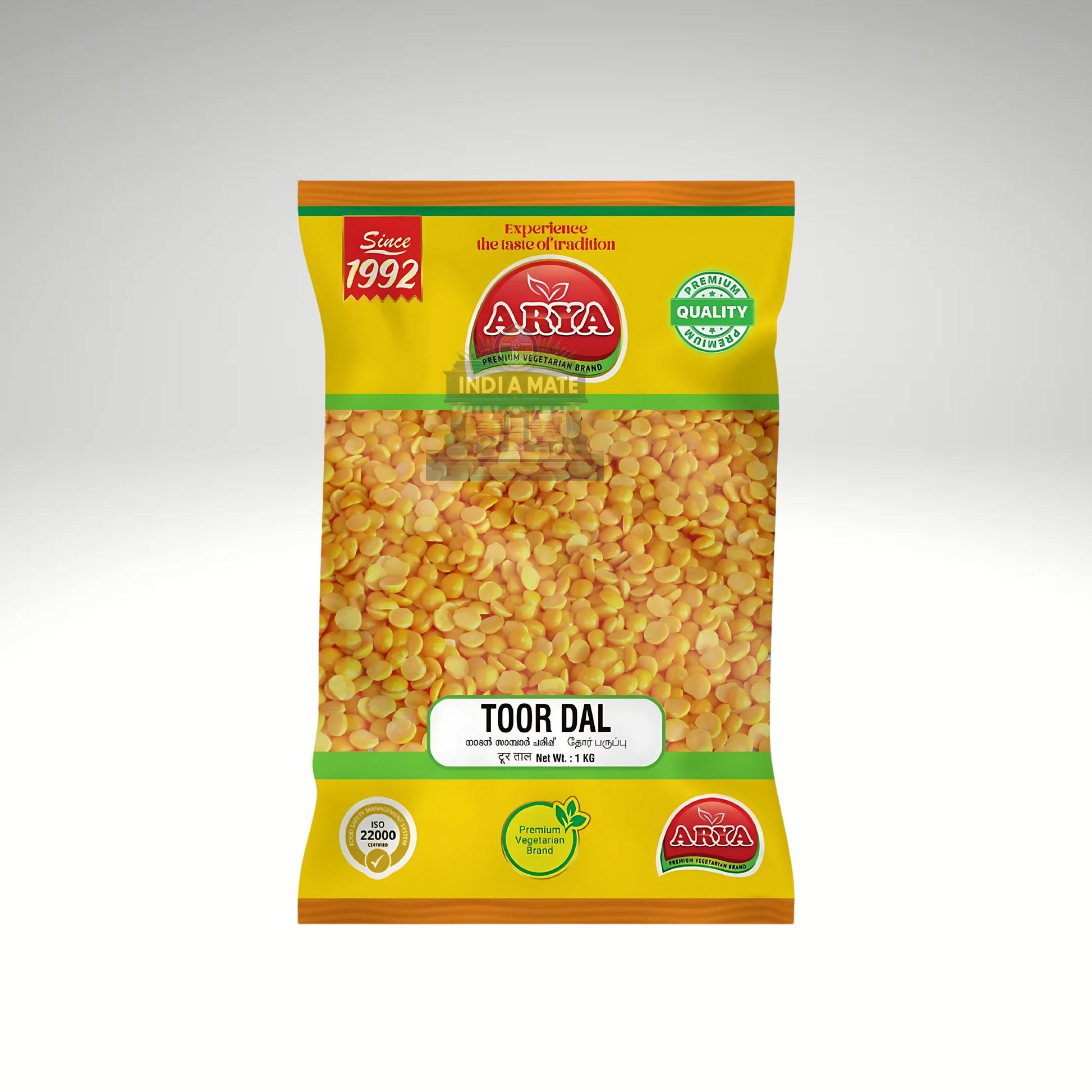 Arya Toor Dal (Thuvara Parippu / Sambar Parippu) – premium-quality split pigeon peas ideal for South Indian dishes.