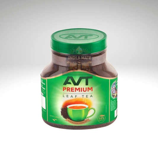AVT Premium Leaf Tea – 100% Assam CTC leaf tea with 10% long leaf, offering a rich and flavorful brew, available at IndiaMate.