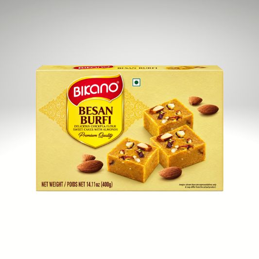 Bikano Besan Burfi Traditional Indian Gram Flour Sweet Mithai.