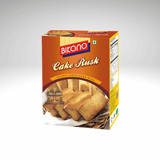 Box of Bikano Cake Rusk on a white background.