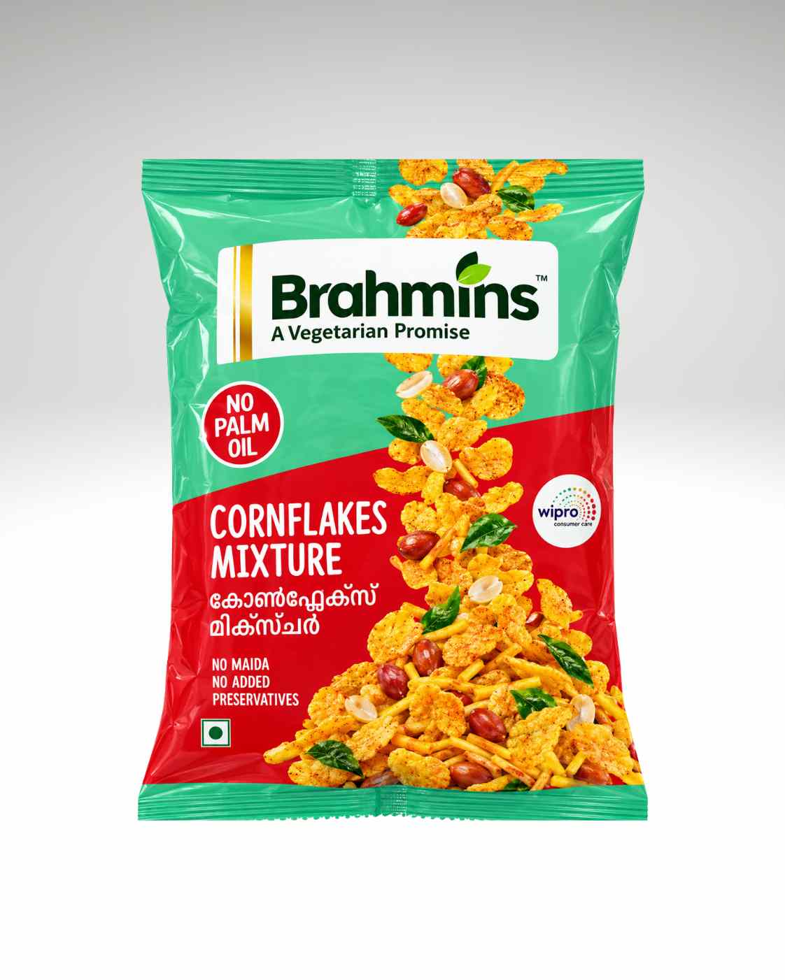 Brahmins Cornflakes Mixture Crispy Spicy Kerala Style Indian Namkeen Snack.