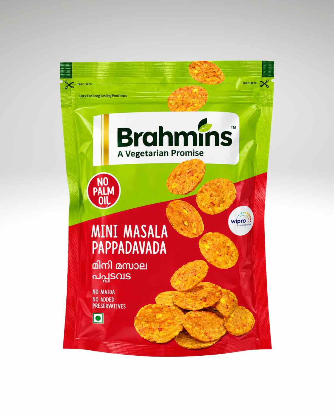 Brahmins Mini Masala Pappadavada Crispy Spicy Kerala Savoury Snack.