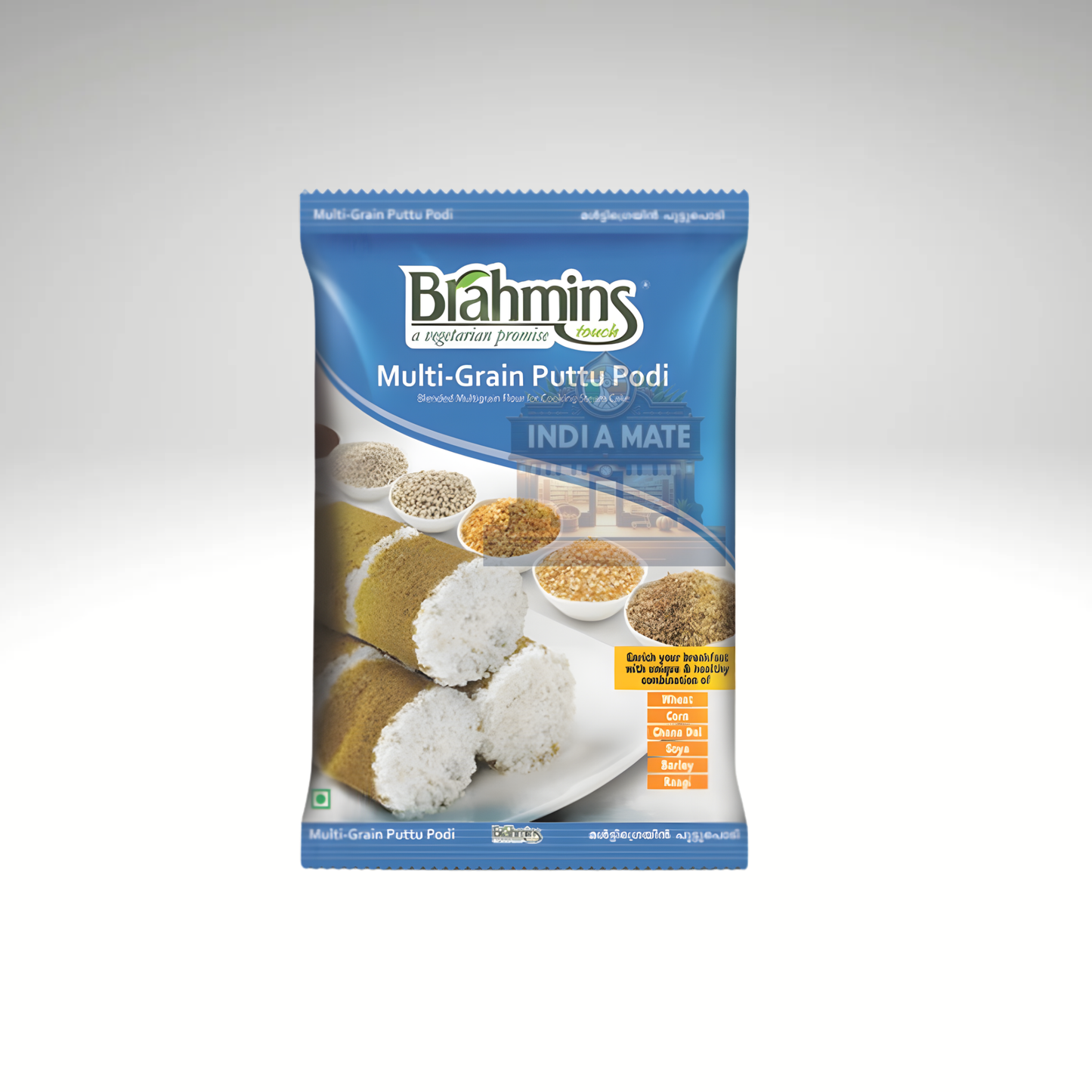 Bhahmins Multi-Grain Puttu Podi packaging on a white background