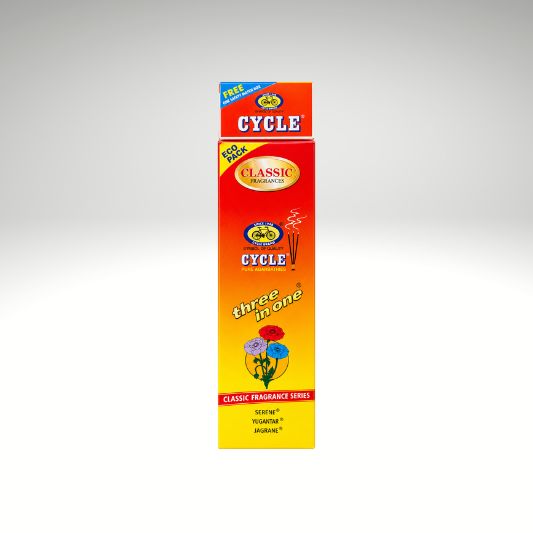 Cycle Agarbathi 3 in 1 Fragrant Incense Sticks with Matchbox for Pooja and Meditation.