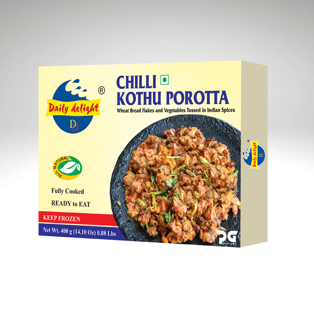 Daily Delight Chilli Kothu Porotta - Spicy Indian Wheat Bread & Vegetables