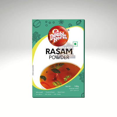 Double Horse Rasam Powder packaging on a white background