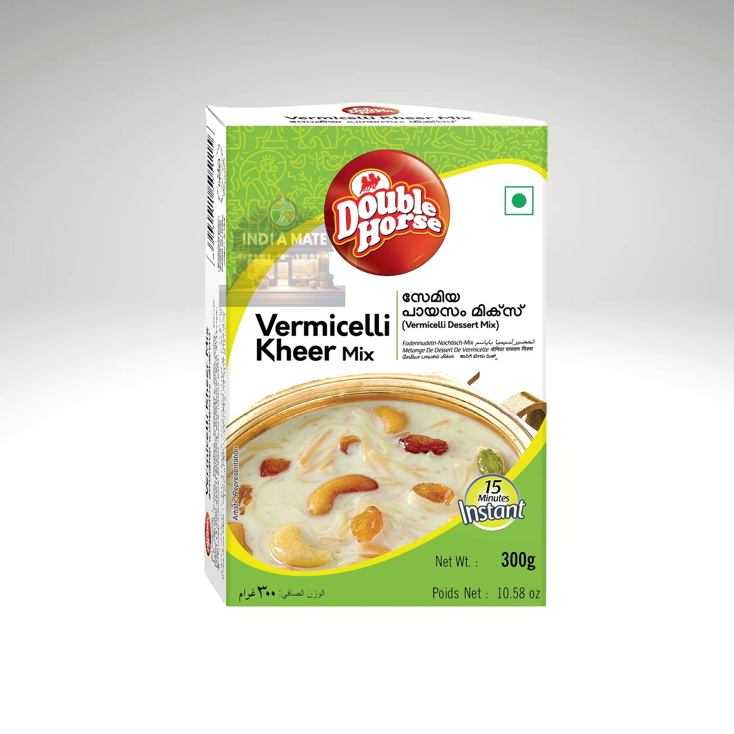 Double Horse Semiya Payasam Mix, a convenient blend for making delicious vermicelli kheer, featuring packaging that highlights its creamy texture and sweet flavour profile