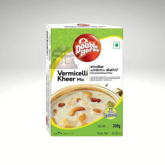 Double Horse Semiya Payasam Mix, a convenient blend for making delicious vermicelli kheer, featuring packaging that highlights its creamy texture and sweet flavour profile.