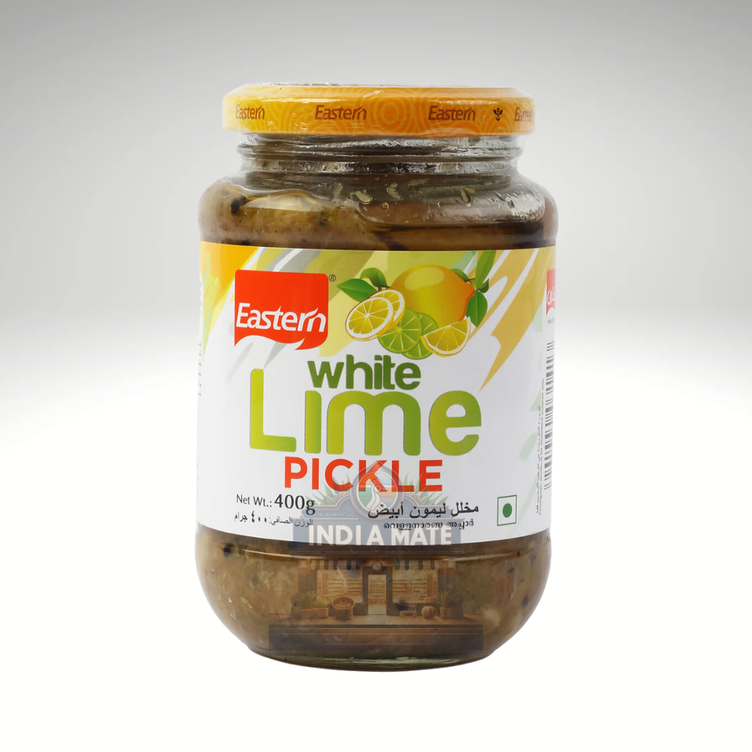 Eastern White Lime Pickle, flavorful and tangy lime pickle, displayed in eye-catching packaging with brand logo and product information.