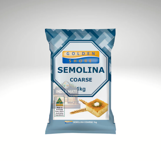 Golden Shore Semolina Rava premium quality wheat for upma halwa and snacks.