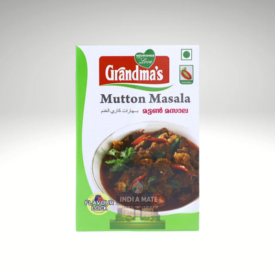 Grandma's Mutton Masala spice mix packaging on a white background