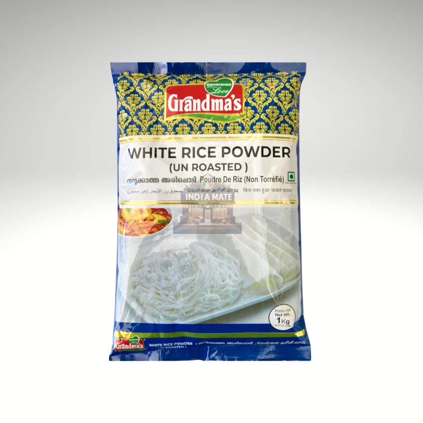 Grandma's Rice Powder - Premium quality finely ground rice flour for traditional cooking, available at IndiaMate.