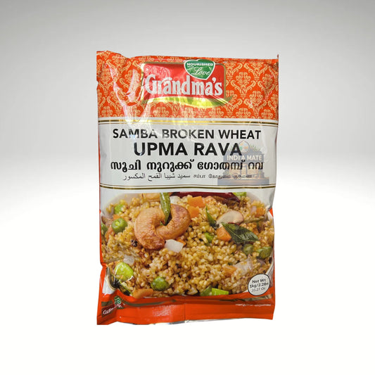 Grandma's Samba Broken Wheat Upma Rava – Nutritious and fiber-rich broken wheat for upma. Sold by Indiamate.