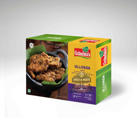 Grandmas Ullivada crispy soft South Indian onion vada frozen pack