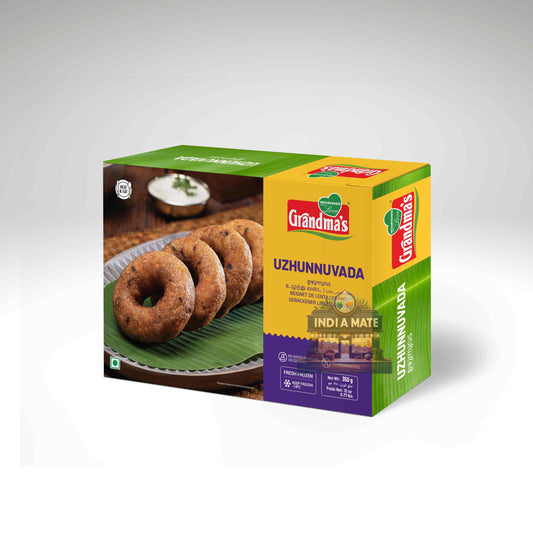 Grandmas Uzhunnuvada crispy soft South Indian lentil vada frozen pack