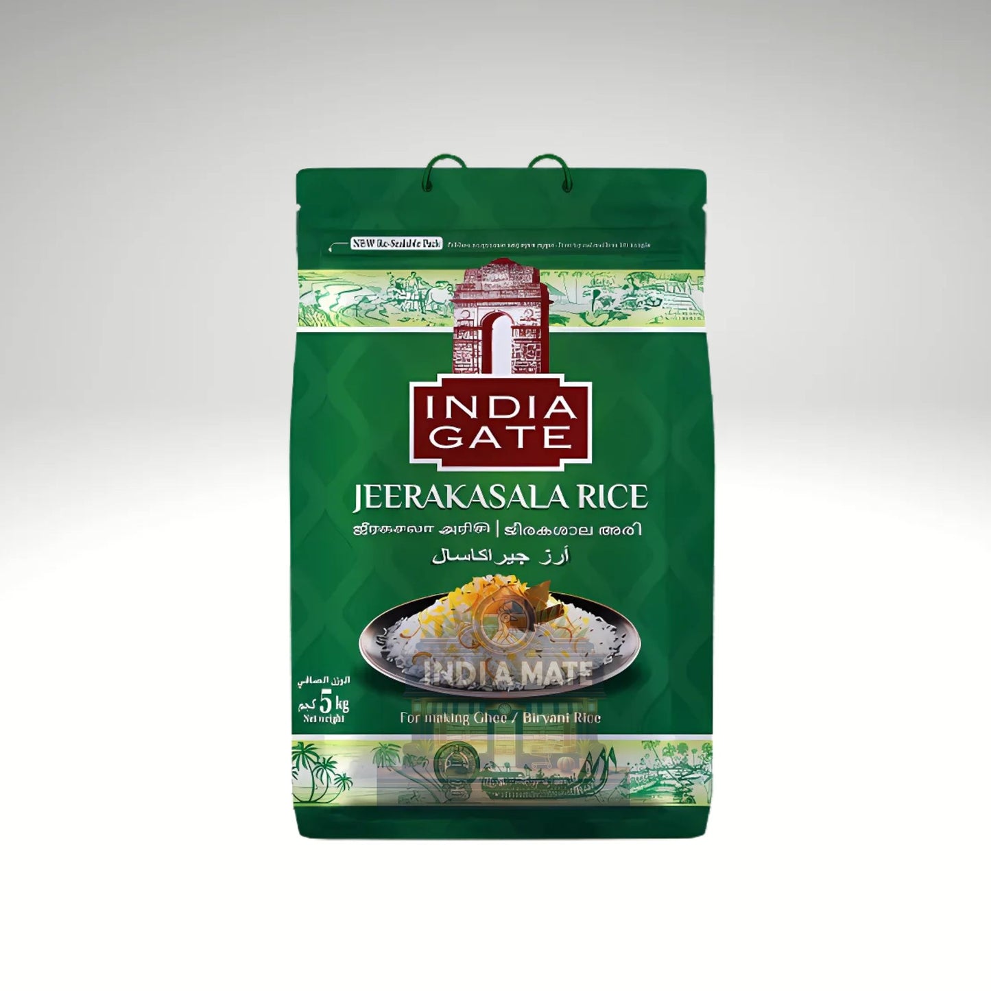 India Gate Jeerakasala Kaima Rice – Premium aromatic short-grain biryani rice.