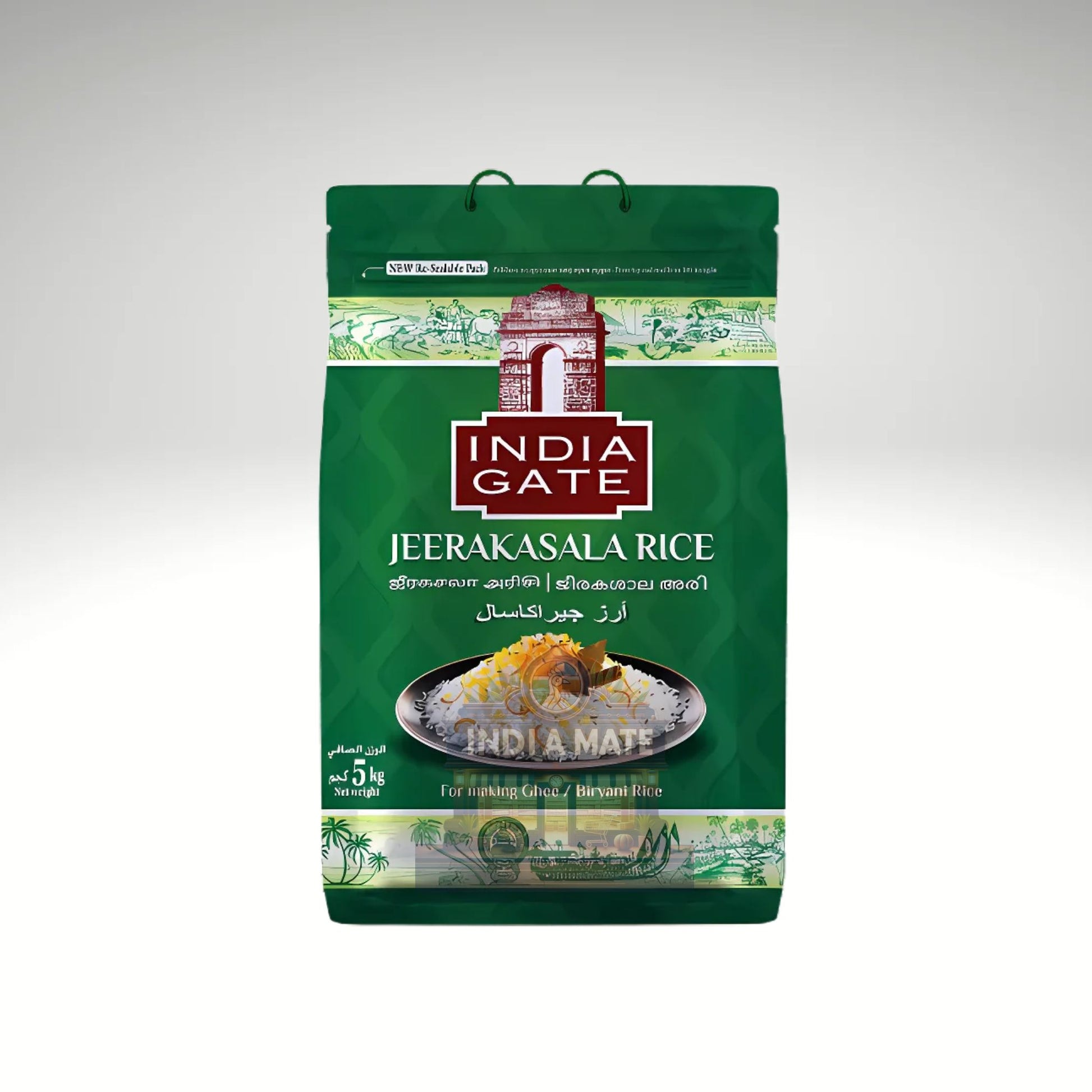 India Gate Jeerakasala Kaima Rice – Premium aromatic short-grain biryani rice.