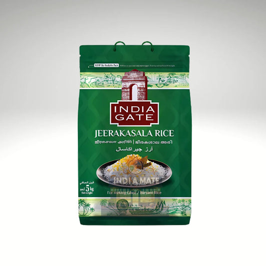 India Gate Jeerakasala Kaima Rice – Premium aromatic short-grain biryani rice.