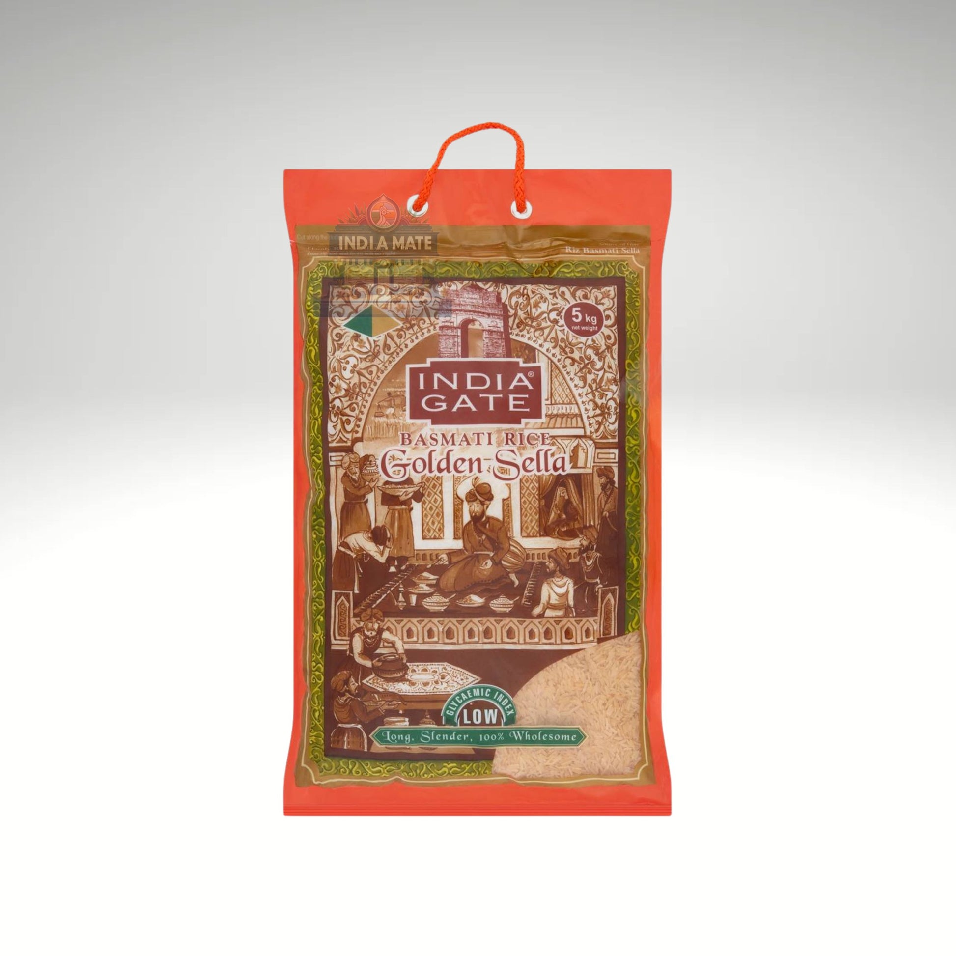 Indiagate Golden Sella Basmati Rice - Premium Aged Long-Grain Rice, 5kg