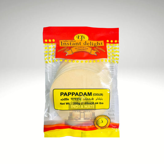 Instant Delight Frozen Pappadam – Ready-to-cook Kerala-style lentil wafers, available at IndiaMate.​