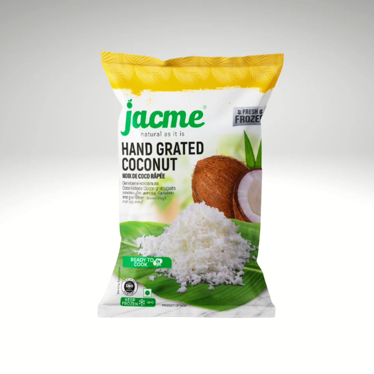 Jacme grated coconut, finely shredded for convenience, ideal for enhancing the flavour of curries, desserts, and traditional Indian dishes