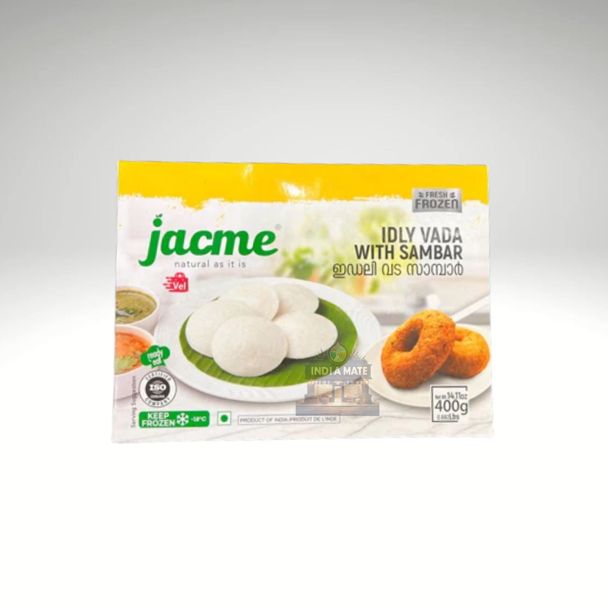 Jacme Idly Vada With Sambar - Classic South Indian meal with soft idlis, crispy vadas, and flavorful sambar, available at IndiaMate.