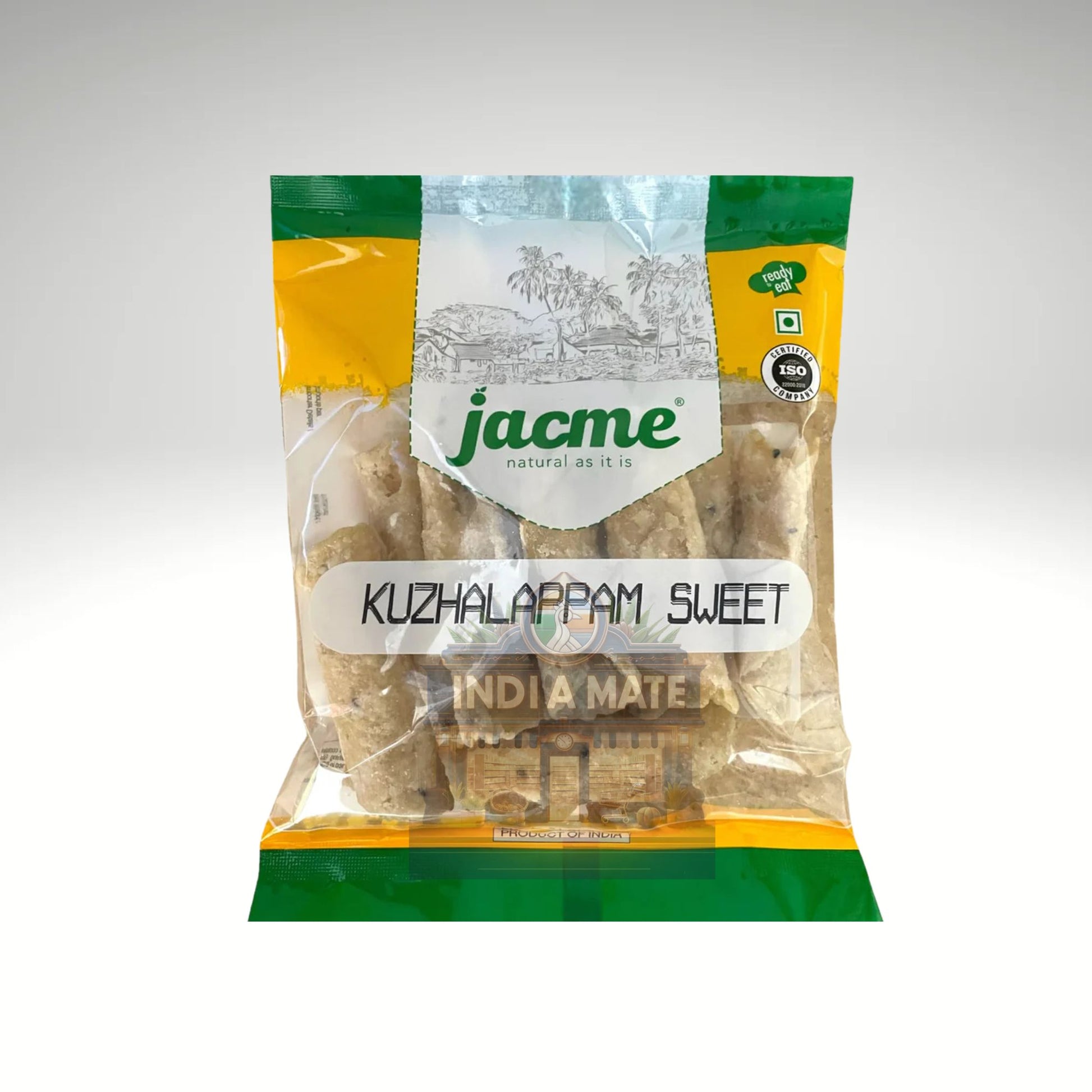 Jacme Kuzhalappam Sweet – Traditional Kerala snack with crispy rolled rice flour shells and a sweet coconut filling.