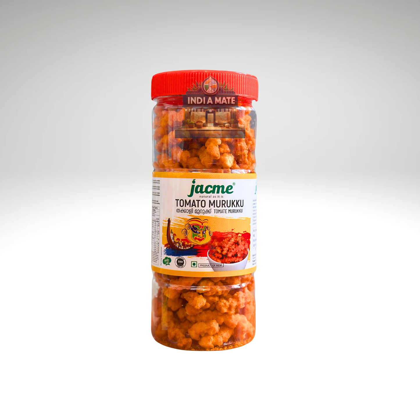 Jacme Tomato Murukku – crispy South Indian snack with tangy tomato flavour.