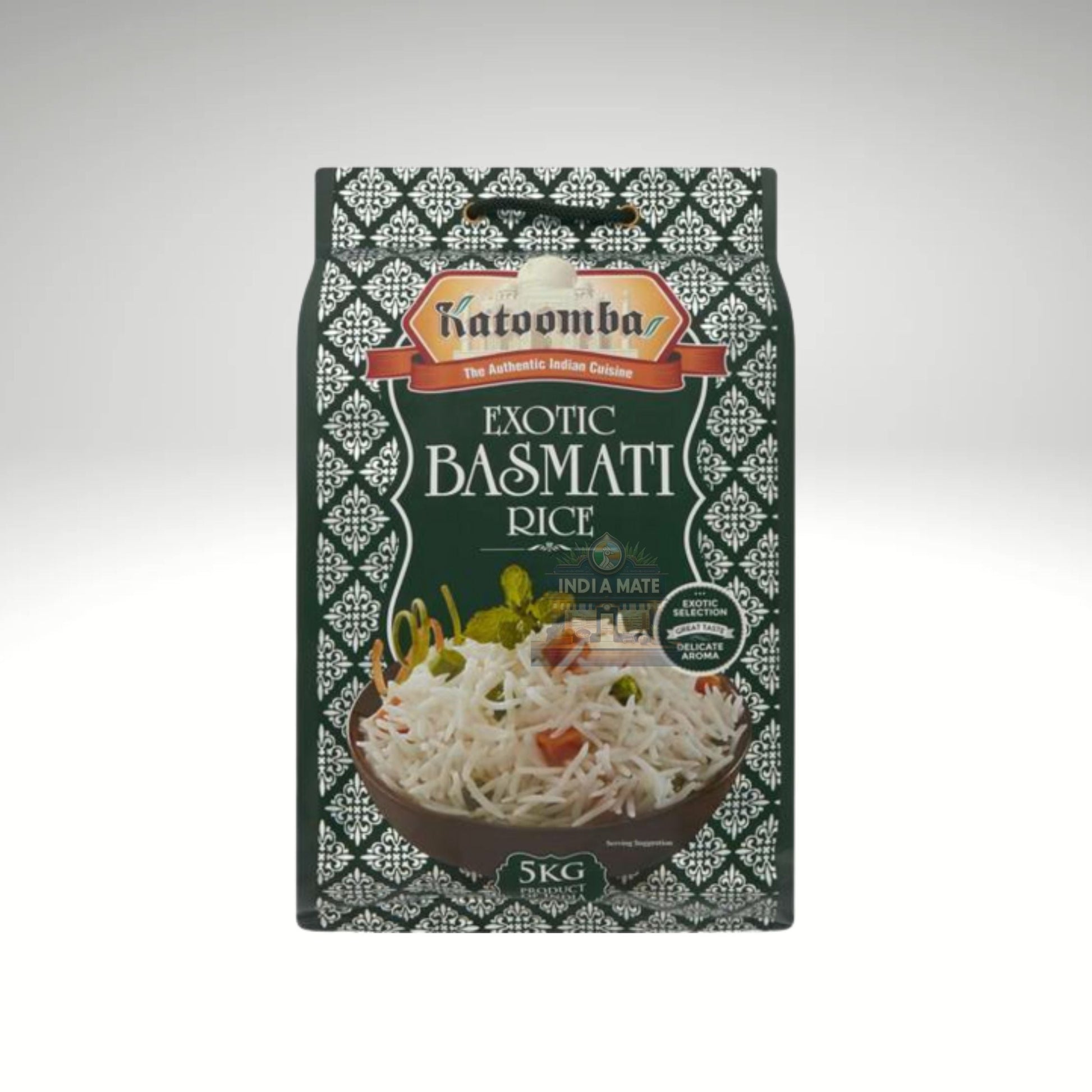 Katoomba Exotic Basmati Rice – Premium long-grain, aromatic basmati rice. Sold by Indiamate.