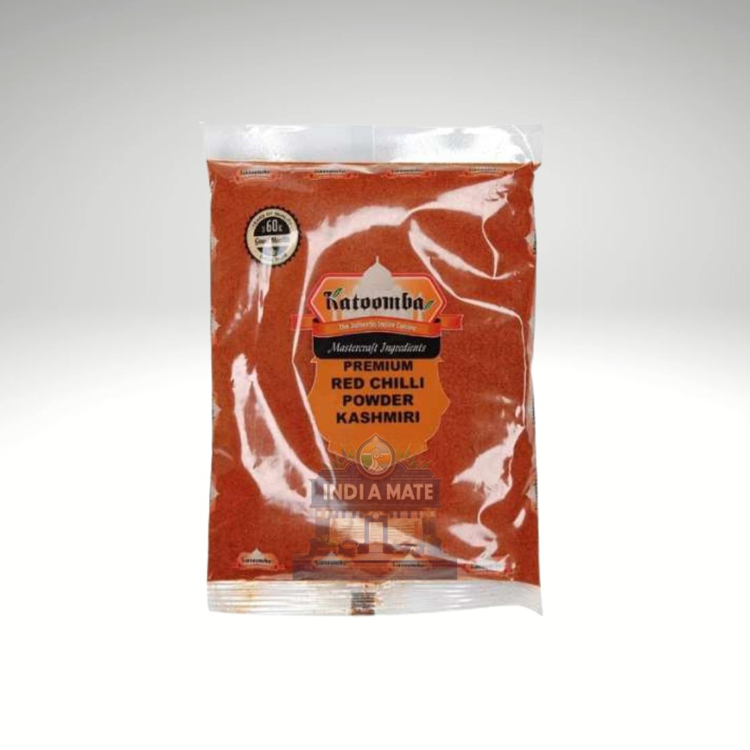 Katoomba Red Kashmiri Chilli Powder – Mild, vibrant red chilli powder for rich colour and flavour. Sold by Indiamate.