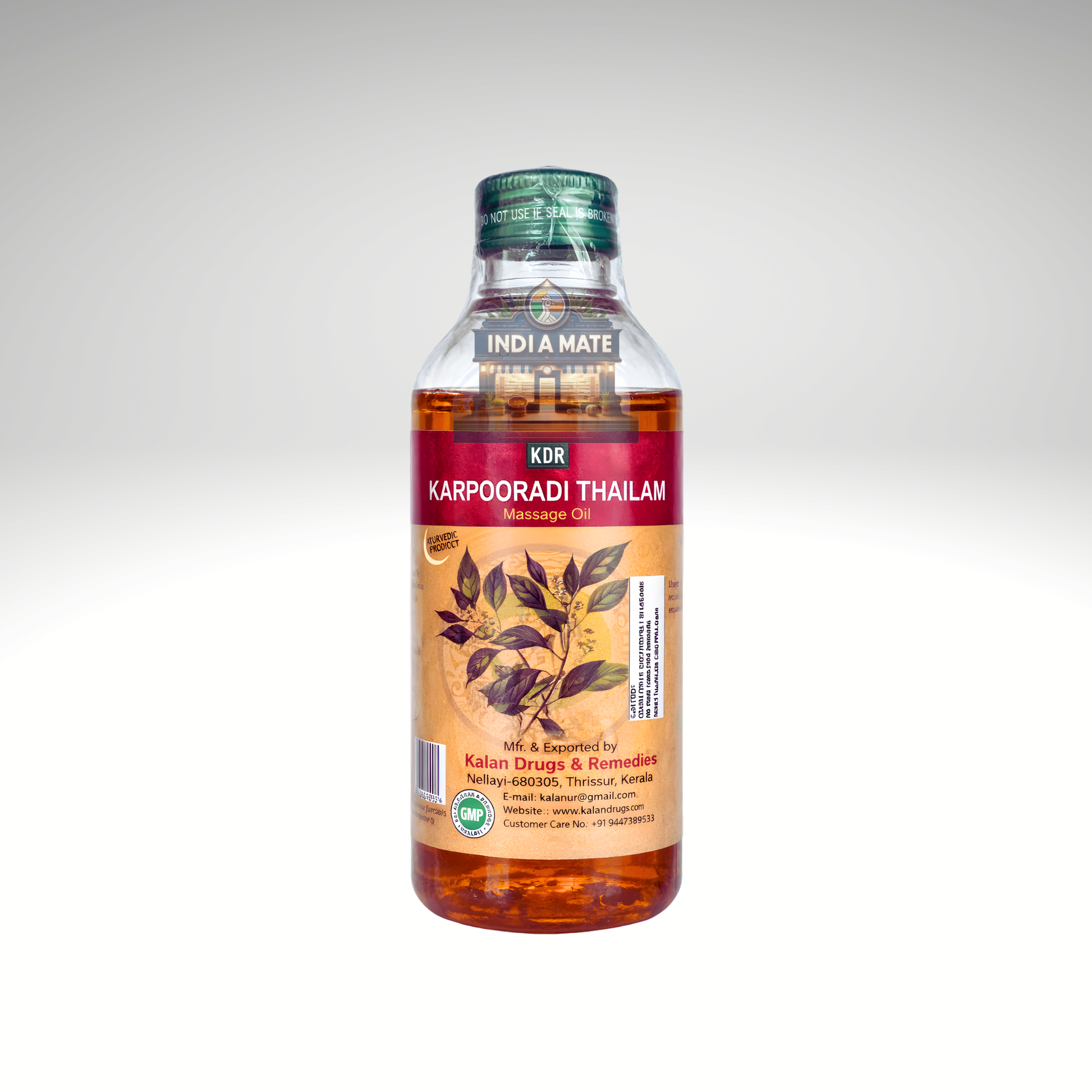 KDR Karpooradi Thailam, a traditional Ayurvedic oil used for massage and external application. 