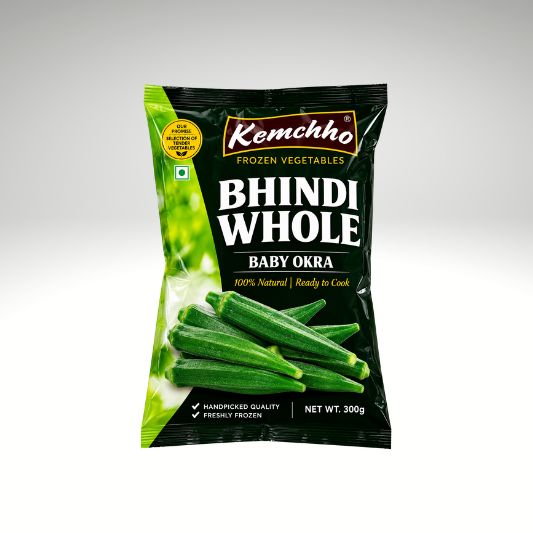 Kemchho Baby Okra Tender Bhindi Ladies Fingers for Indian Cooking.