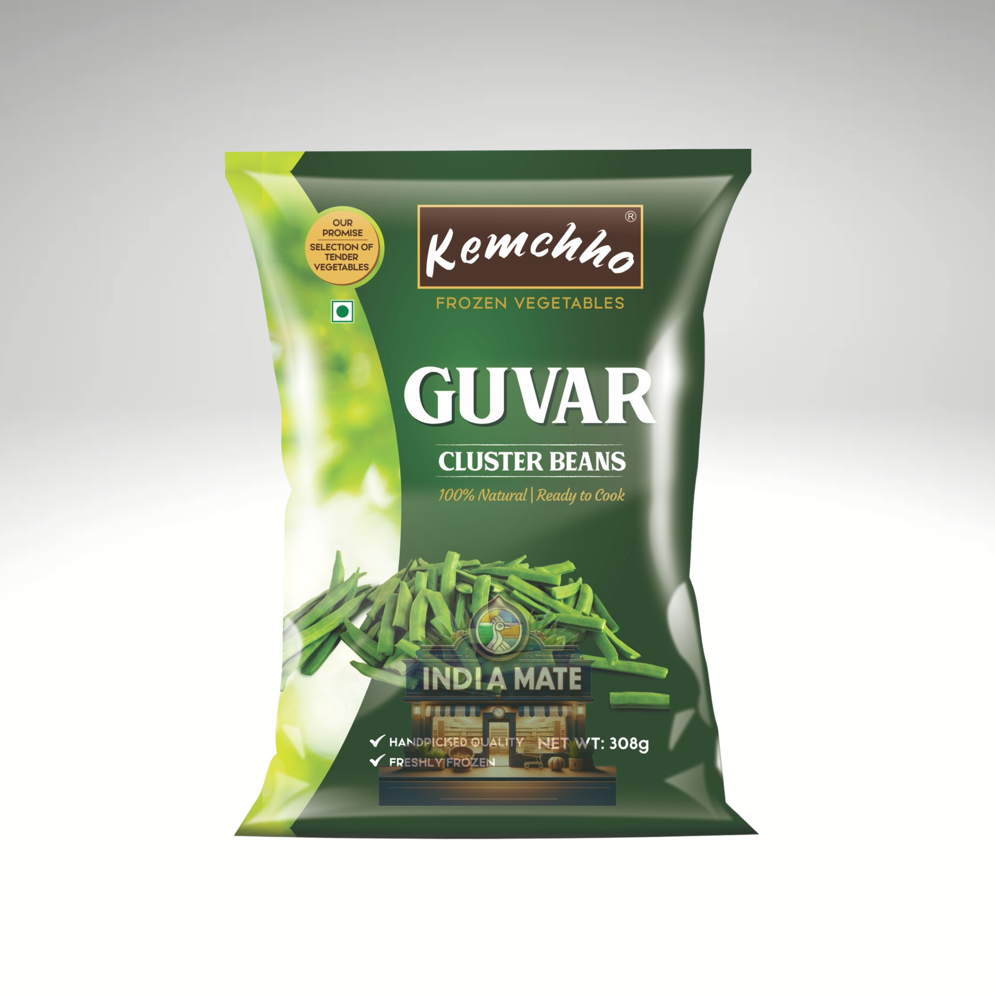 Kemchho Guvar / Cluster Beans  – Fresh frozen cluster beans for Indian cooking.