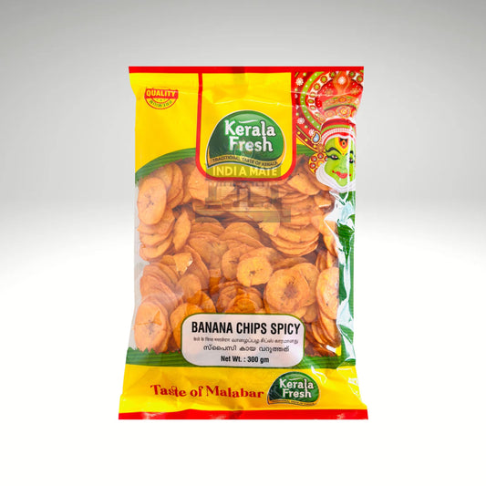 Kerala Fresh Banana Chips Spicy (मसालेदार केले के चिप्स) – crispy and spicy banana chips snack.