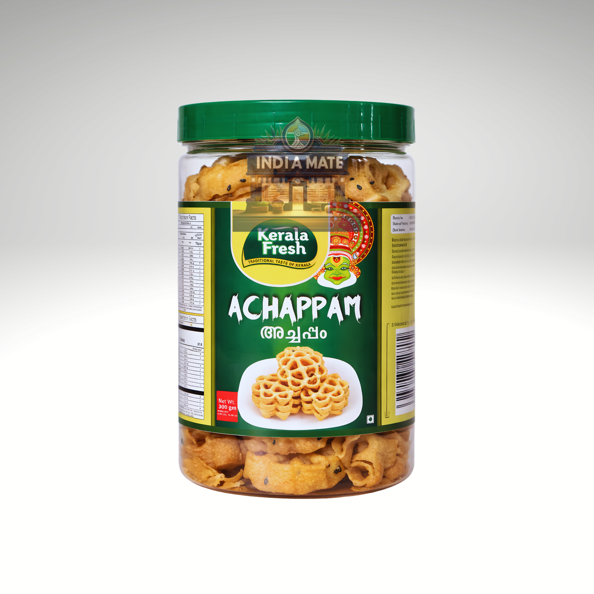Jar of Kerala Fresh Achappam on a white background