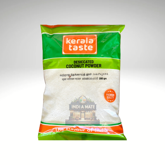 Kerala Taste Desiccated Coconut Powder, finely grated and dried coconut, perfect for enhancing the flavour of Indian sweets and curries.