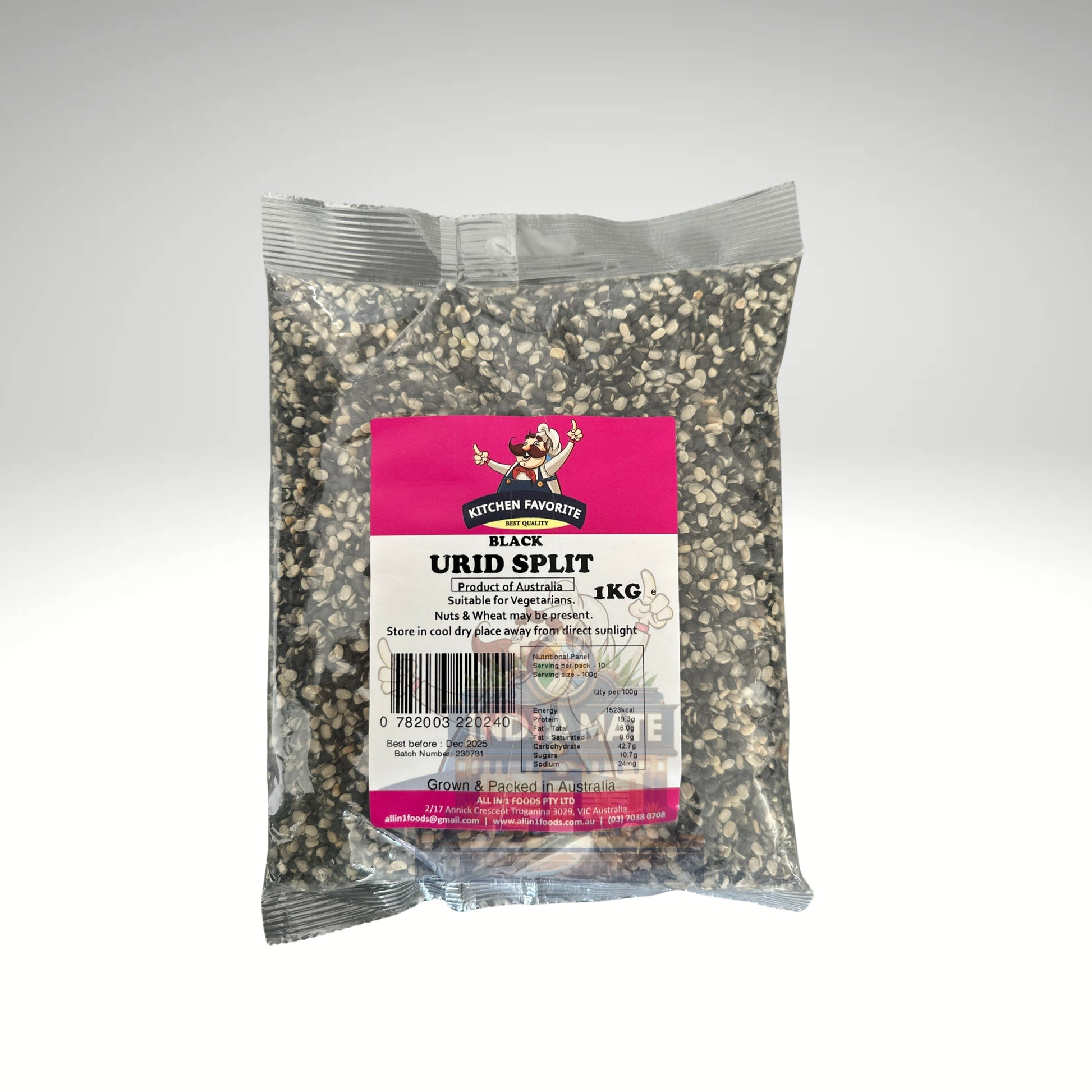 Kitchen Favorite Black Urid Split sold by IndiaMate, premium quality lentils ideal for Indian dals, dosas, and traditional recipes.